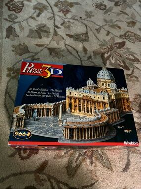3D St. Peter's Basilica 966-Piece 3D Puzzle - Gold & Blue